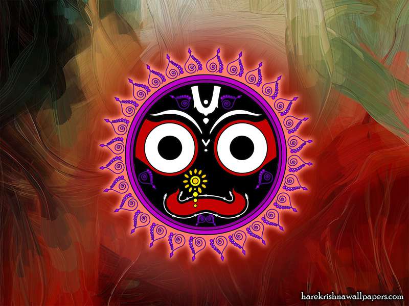 Jai Jagannath Wallpaper in green red and brown background. | Hare Krishna  Wallpapers
