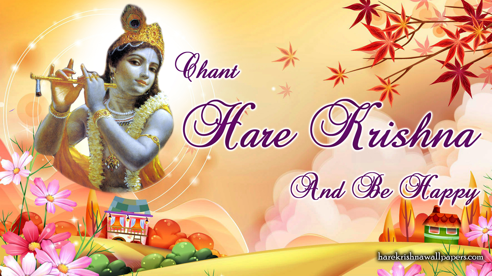Chant Hare Krishna and be happy Wallpaper (007) Size 1600x900 Download