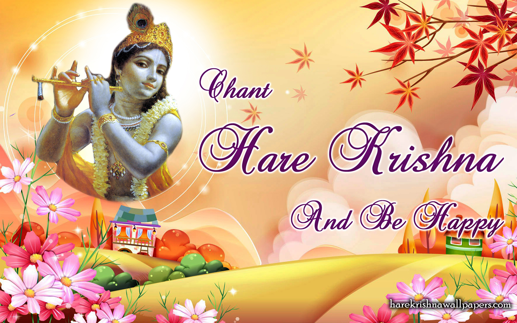 Chant Hare Krishna and be happy Wallpaper (007) Size 1680x1050 Download