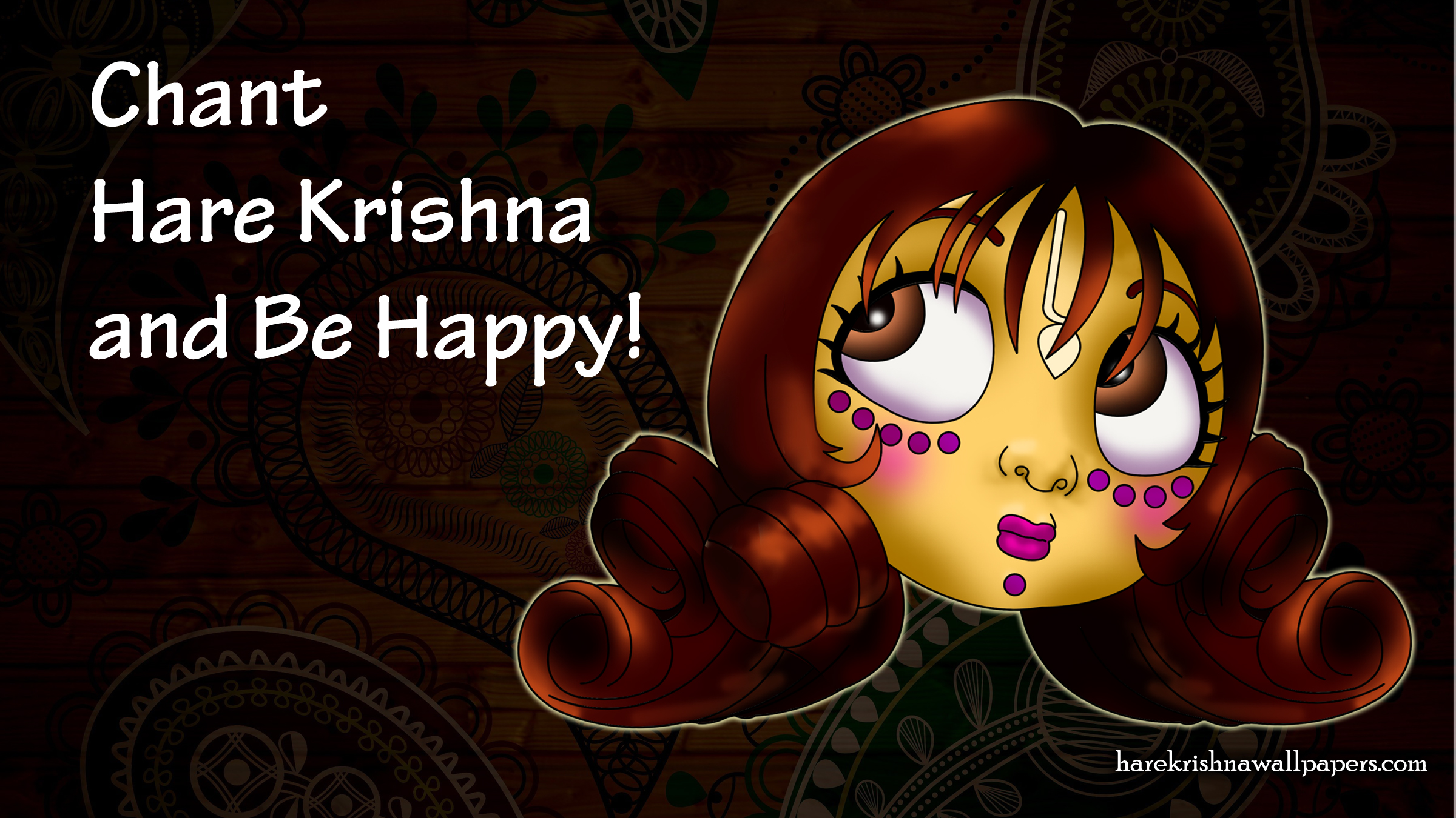 Chant Hare Krishna and be happy Wallpaper (002) Size 2400x1350 Download