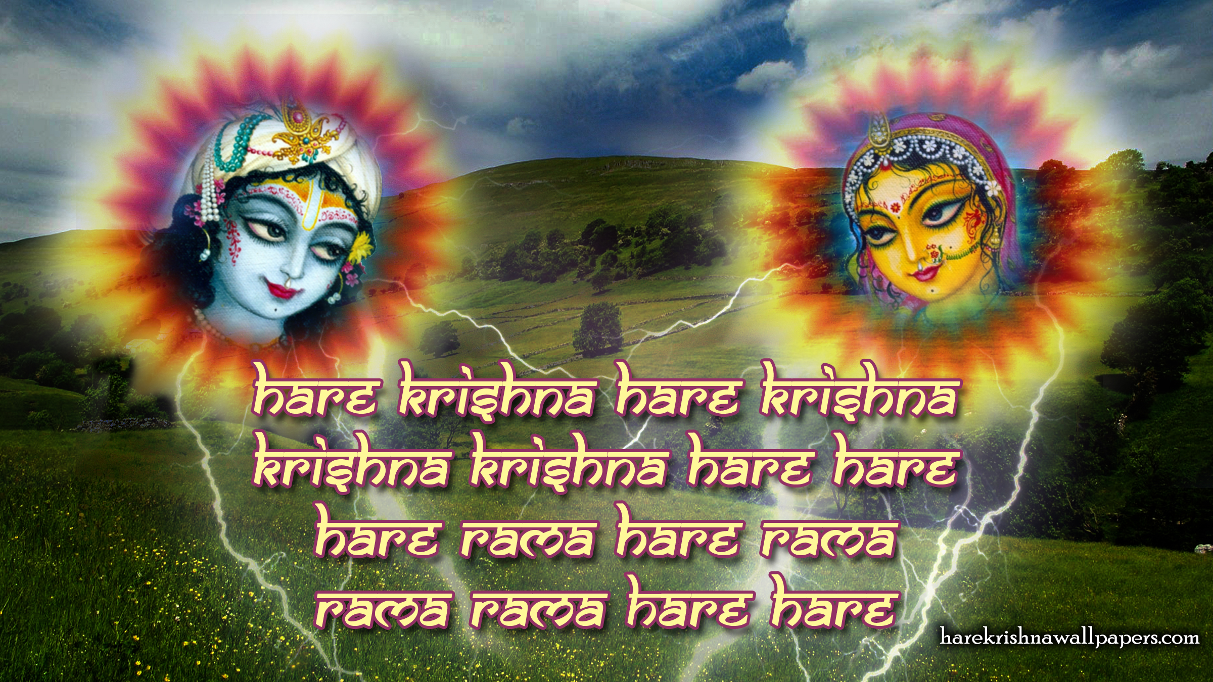 Chant Hare Krishna Mahamantra Wallpaper (006) Size 2400x1350 Download