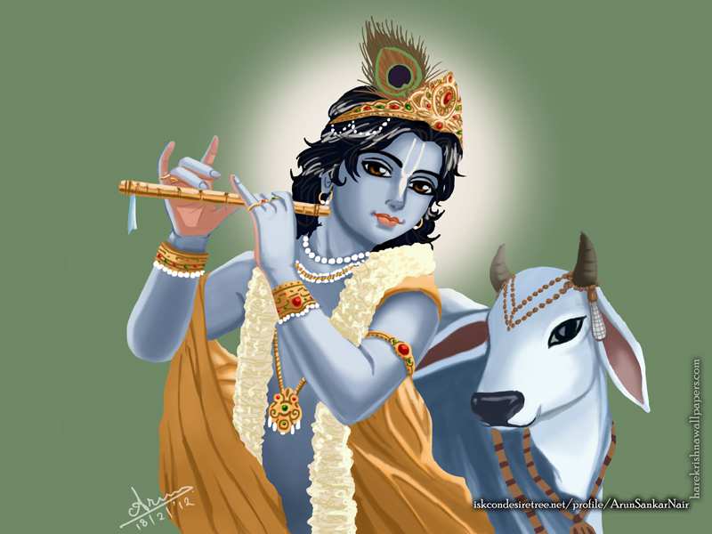 Krishna and Cow Wallpapers | Hare Krishna Wallpapers