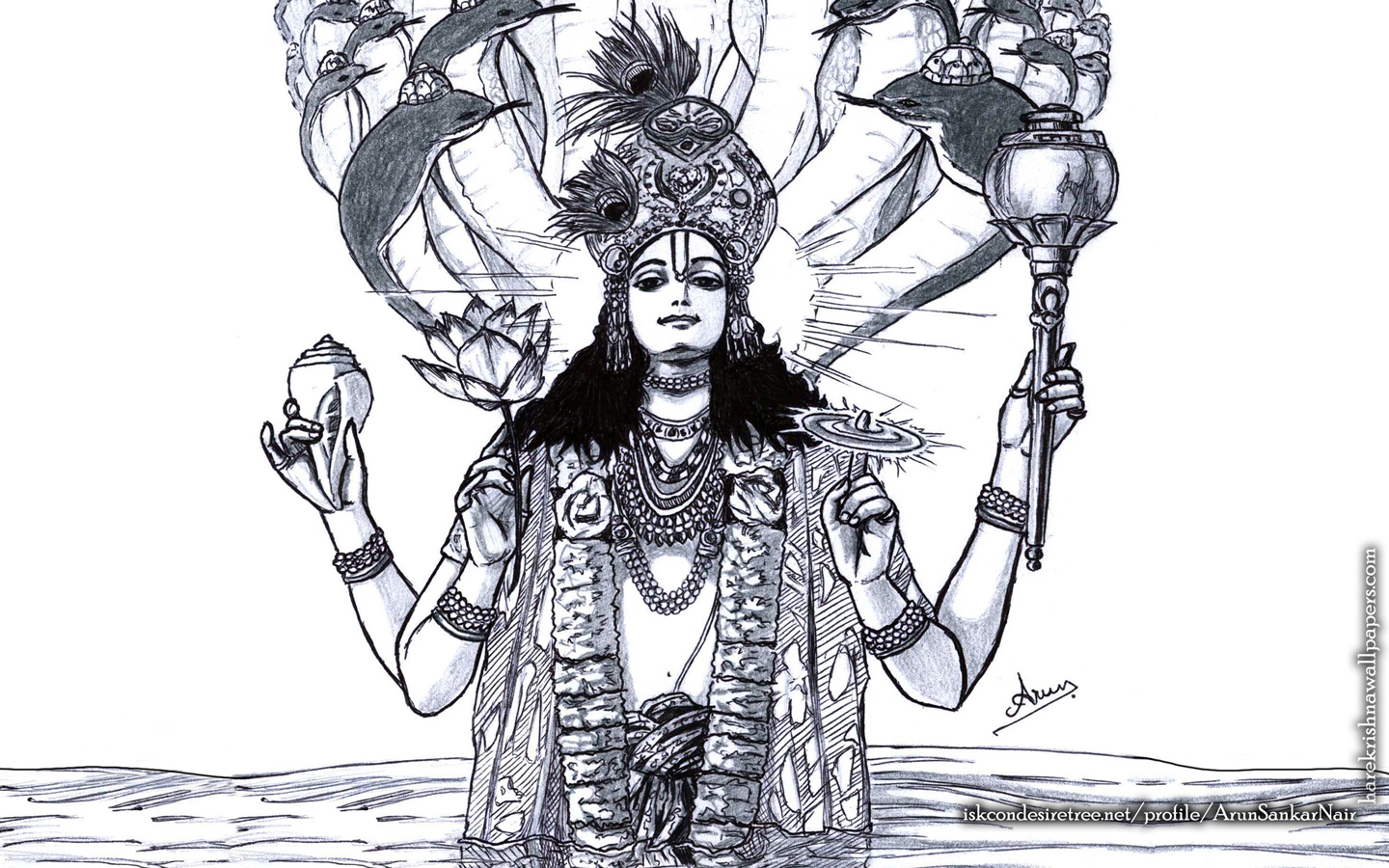 Sri Vishnu Wallpaper (004) Size 1440x900 Download