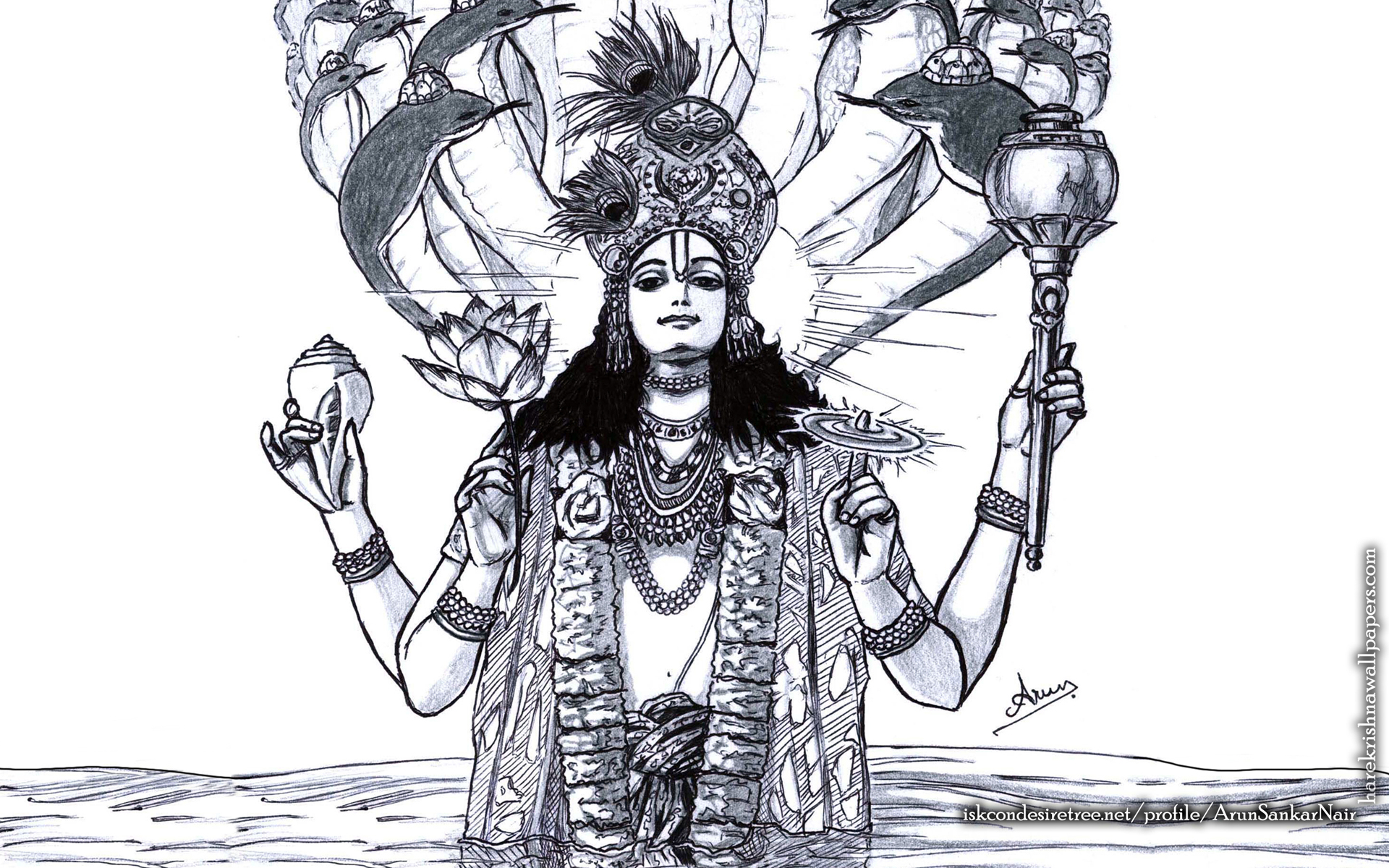 Sri Vishnu Wallpaper (004) Size 1920x1200 Download
