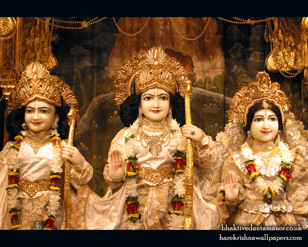 Sri Sri Sita Rama Laxman Close up Wallpaper (001) Size 1280x1024 Download