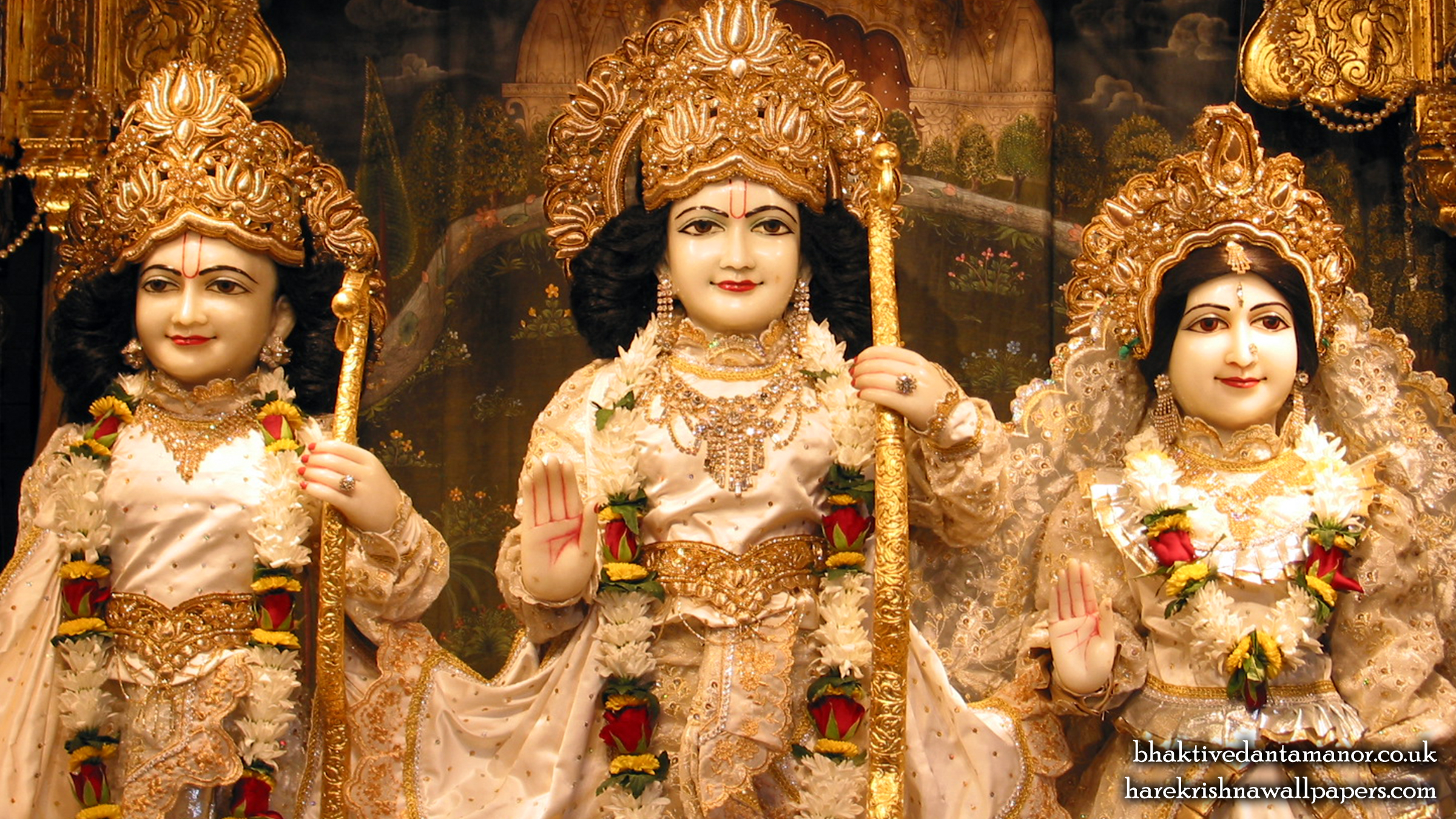 Sri Sri Sita Rama Laxman Close up Wallpaper (001) Size 2400x1350 Download