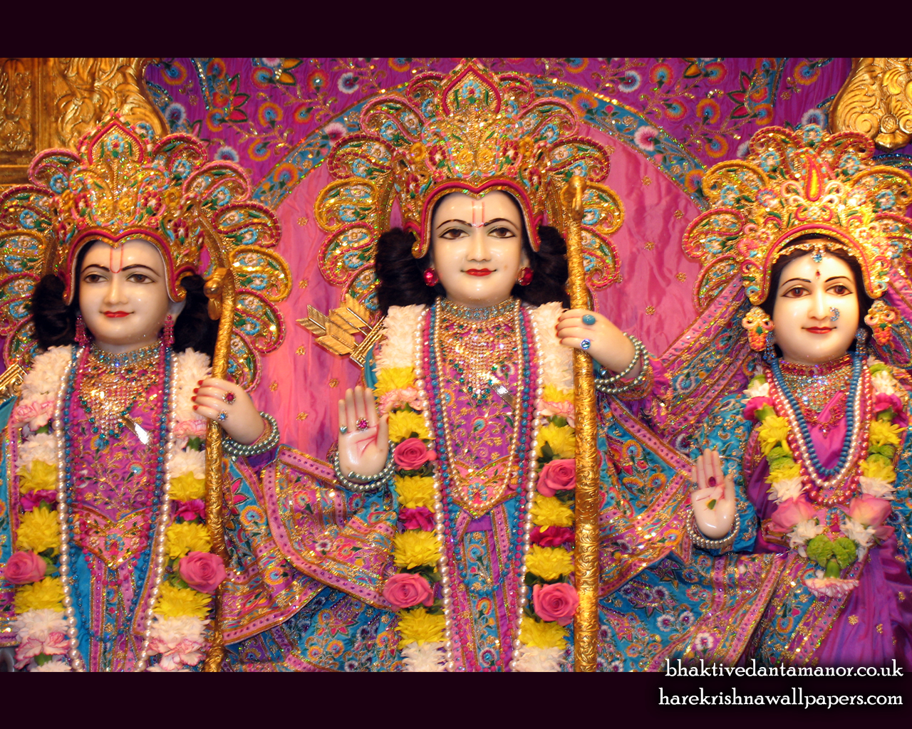 Sri Sri Sita Rama Laxman Close up Wallpaper (002) Size 1280x1024 Download