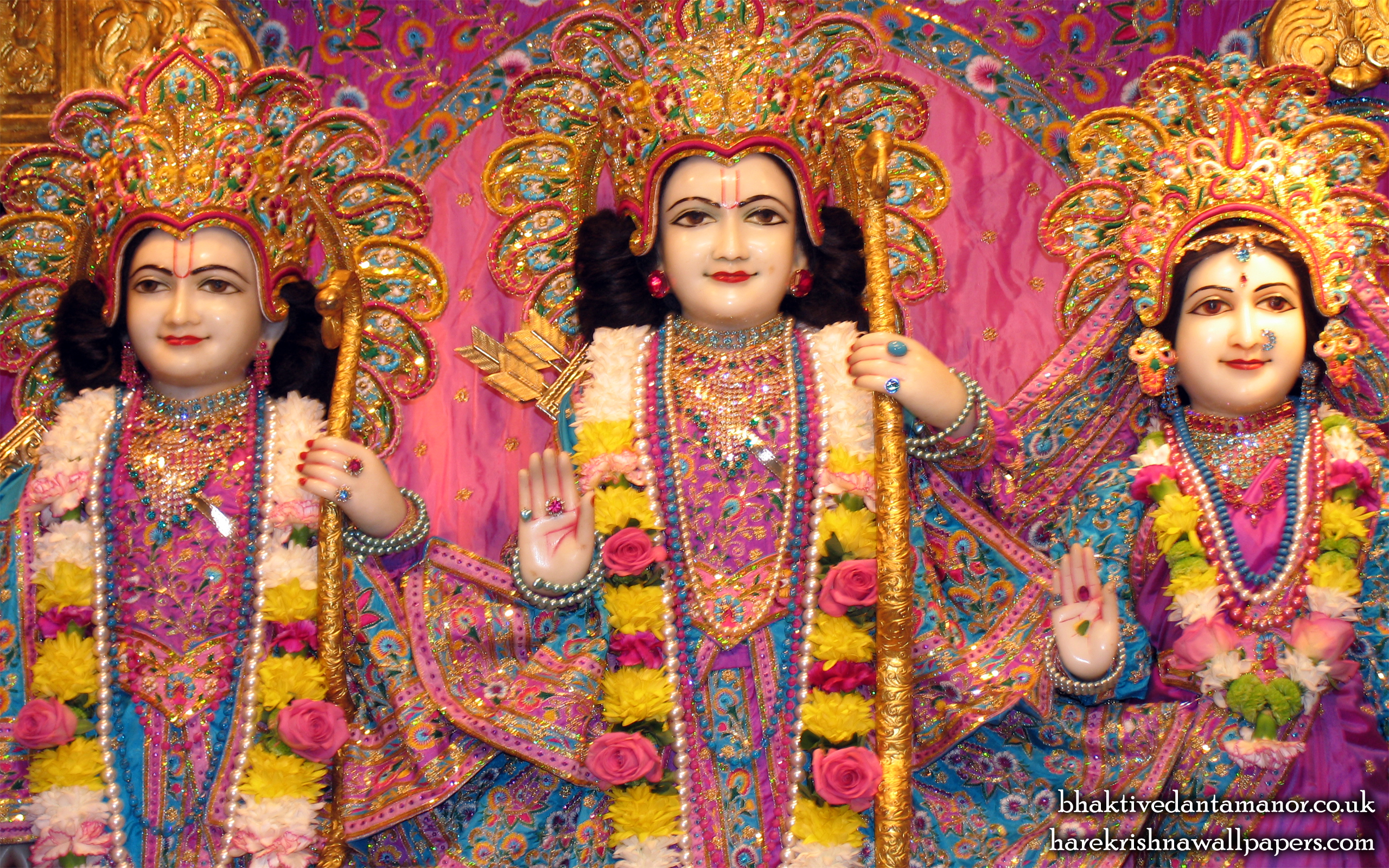 Sri Sri Sita Rama Laxman Close up Wallpaper (002) Size 2560x1600 Download