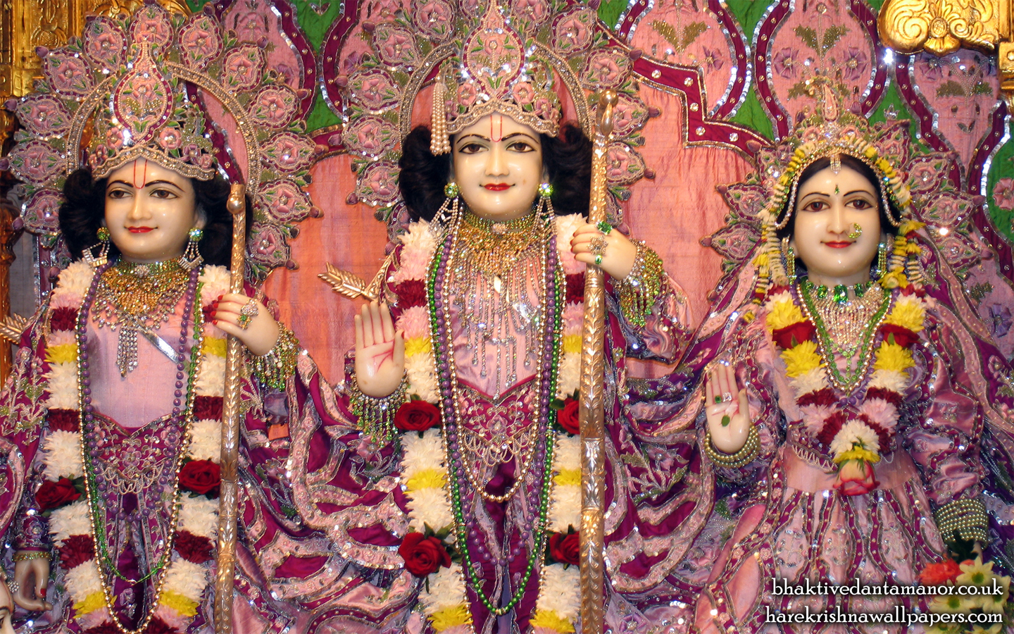 Sri Sri Sita Rama Laxman Close up Wallpaper (003) Size 1440x900 Download