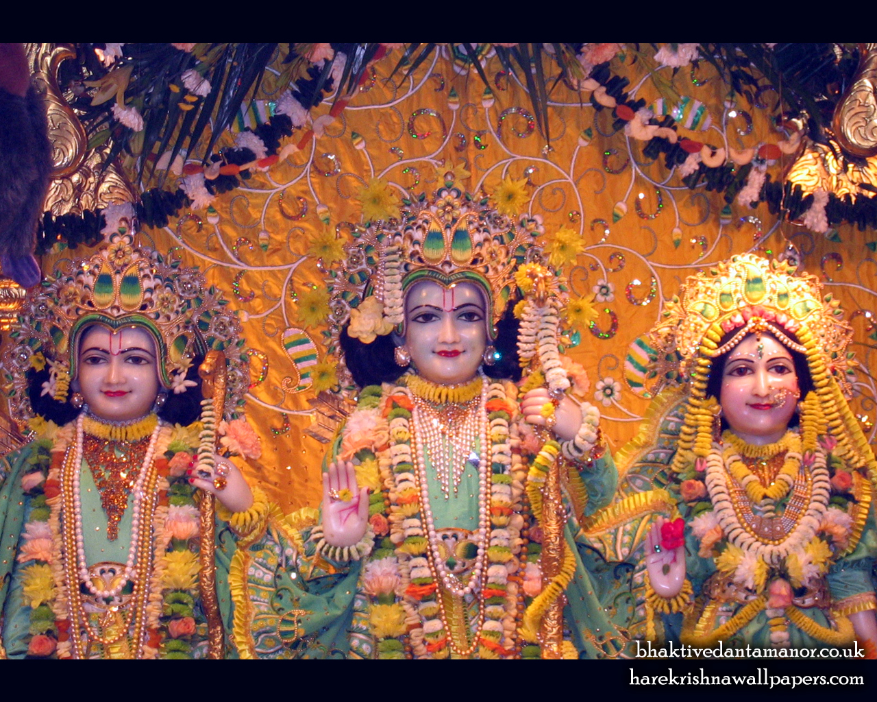 Sri Sri Sita Rama Laxman Close up Wallpaper (004) Size 1280x1024 Download