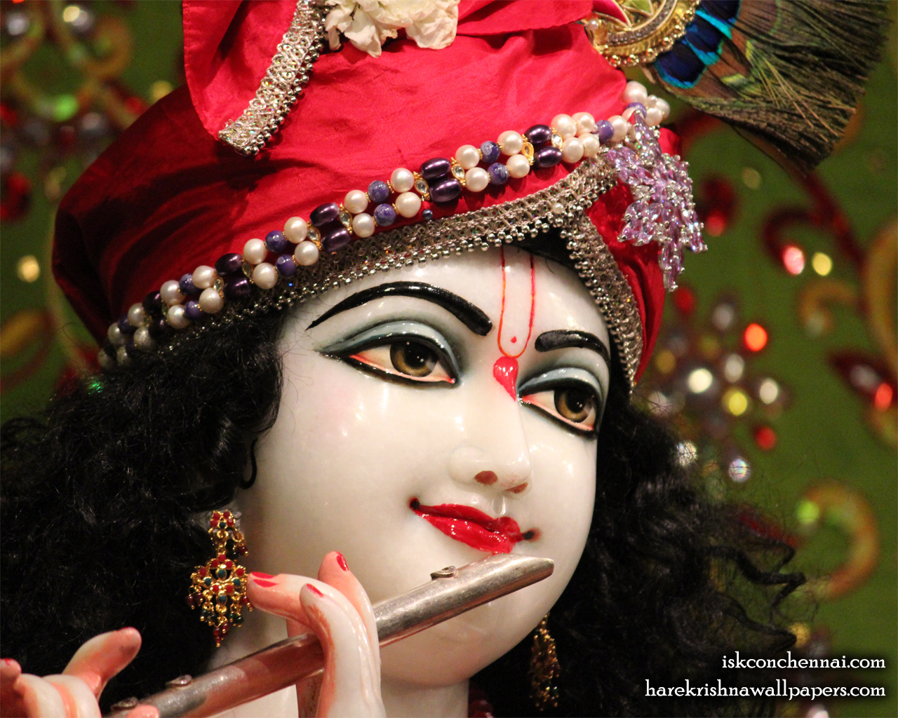 Sri Krishna Close up Wallpaper (001) Size 1280x1024 Download