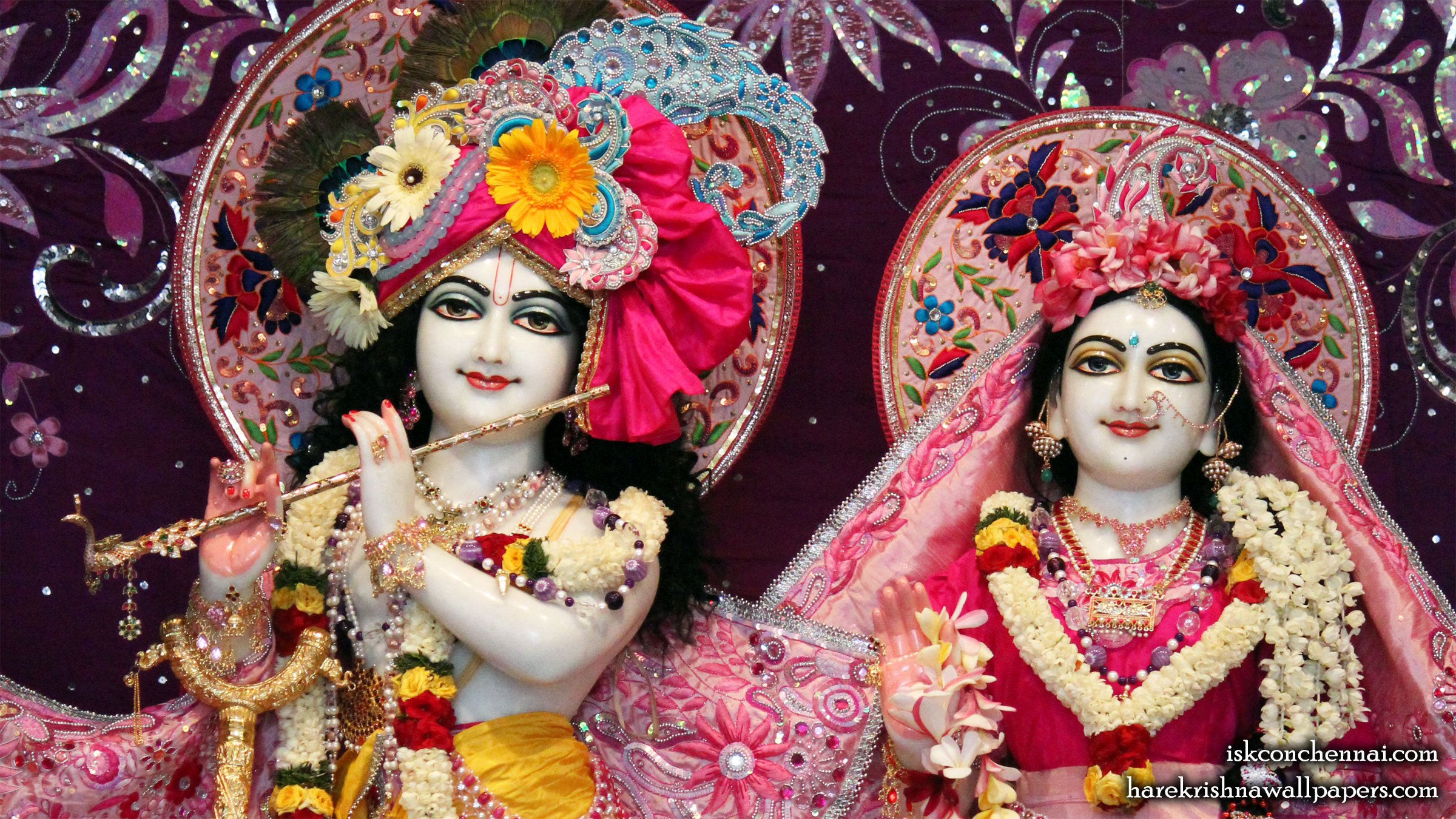 Sri Sri Radha Krishna Close up Wallpaper (001) Size 2400x1350 Download