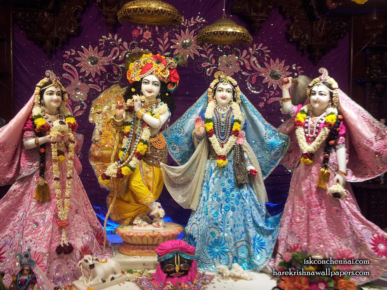 Sri Sri Radha Krishna Lalita Vishakha Wallpaper (002) Size 1280x960 Download