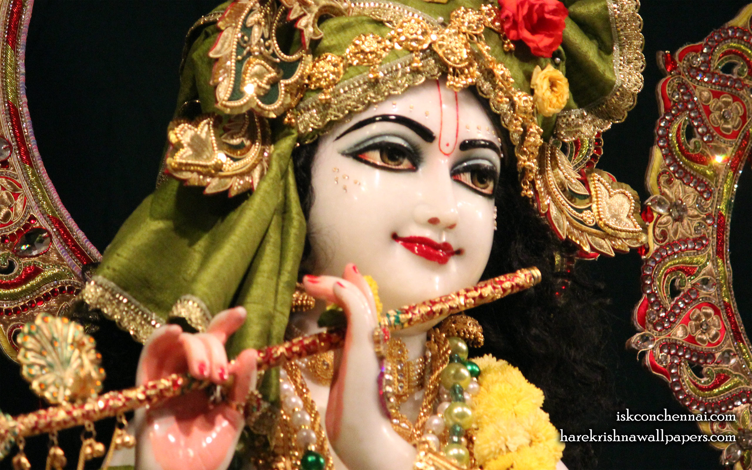 Sri Krishna Close up Wallpaper (003) Size 2560x1600 Download