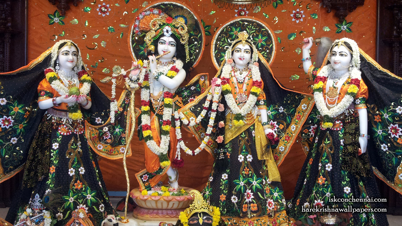 Sri Sri Radha Krishna Lalita Vishakha Wallpaper (003) Size 1280x720 Download