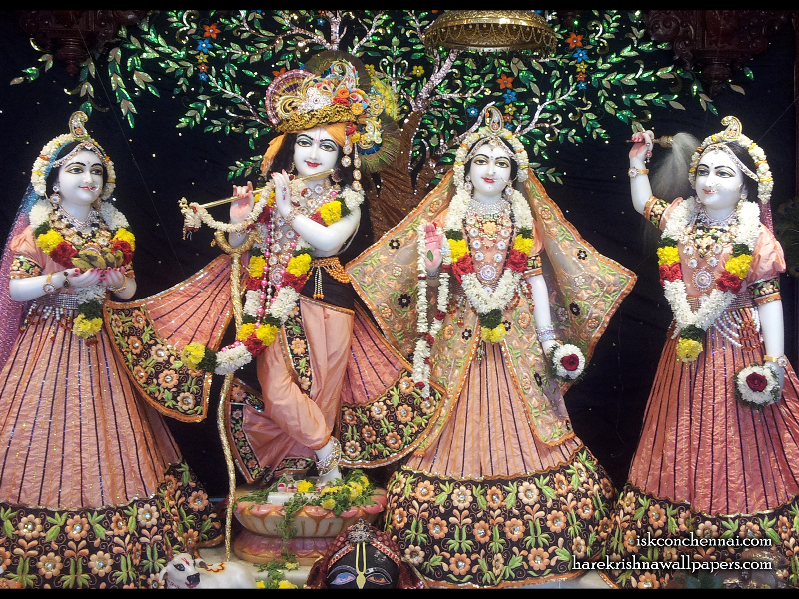 Sri Sri Radha Krishna Lalita Vishakha Wallpaper (004) Size1600x1200 Download