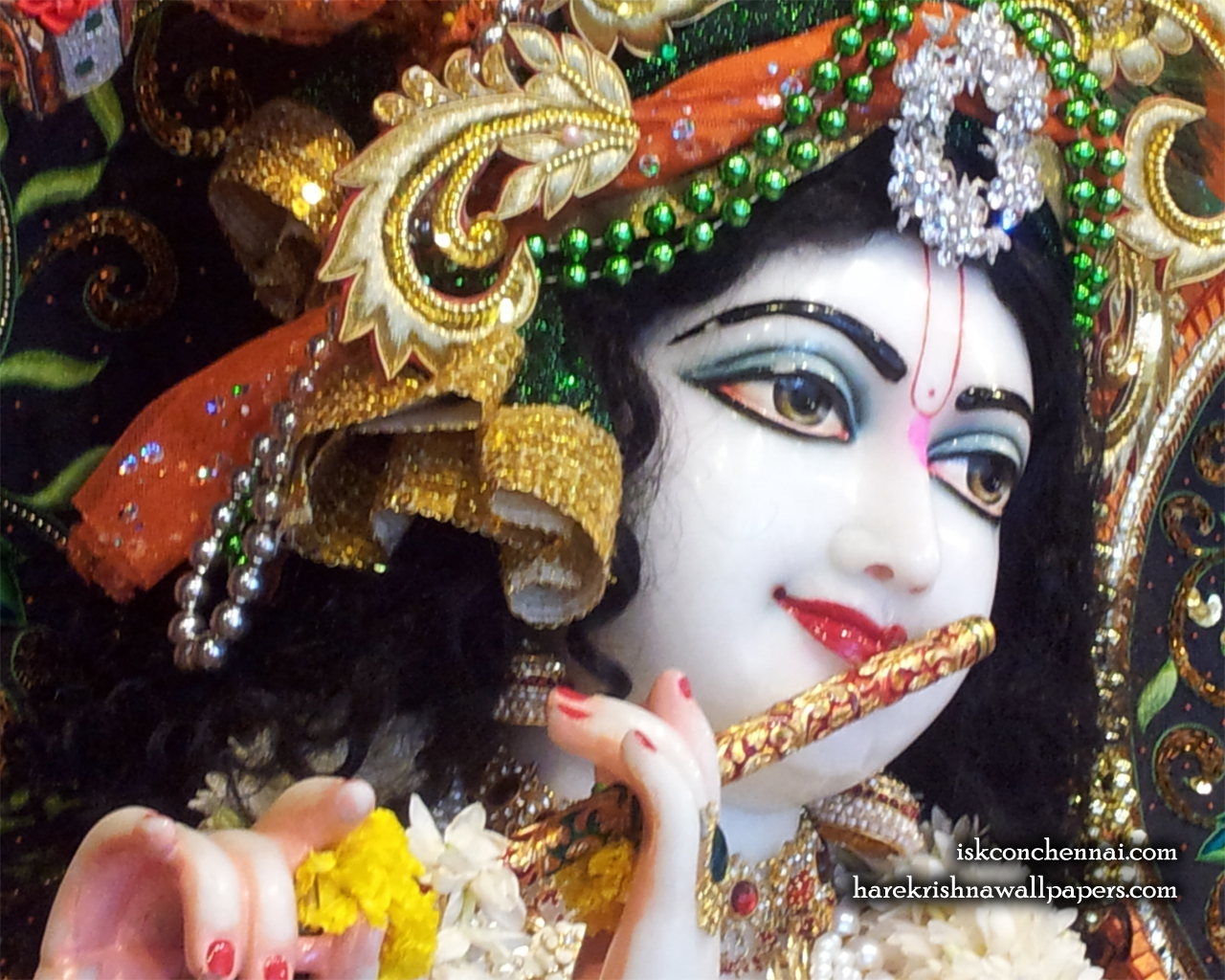 Sri Krishna Close up Wallpaper (006) Size 1280x1024 Download