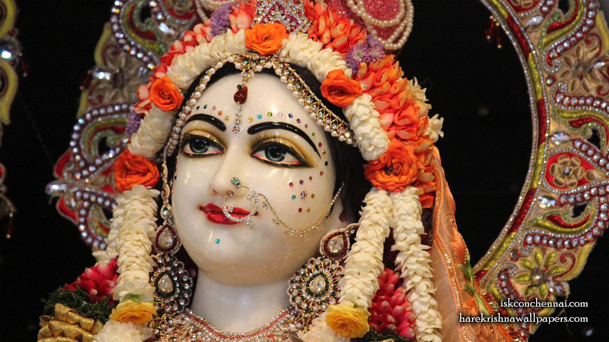 Sri Radha Close up Wallpaper (006) Size 2400x1350 Download