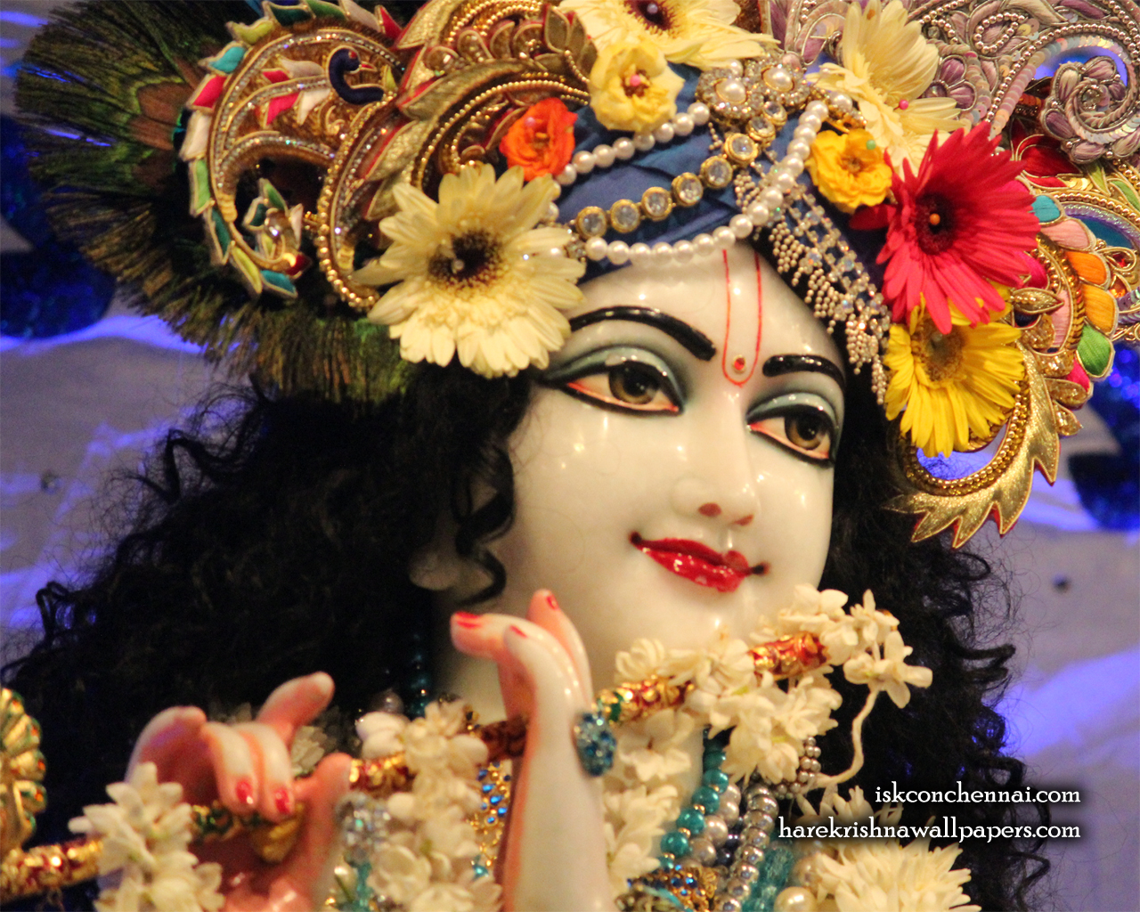Sri Krishna Close up Wallpaper (007) Size 1280x1024 Download