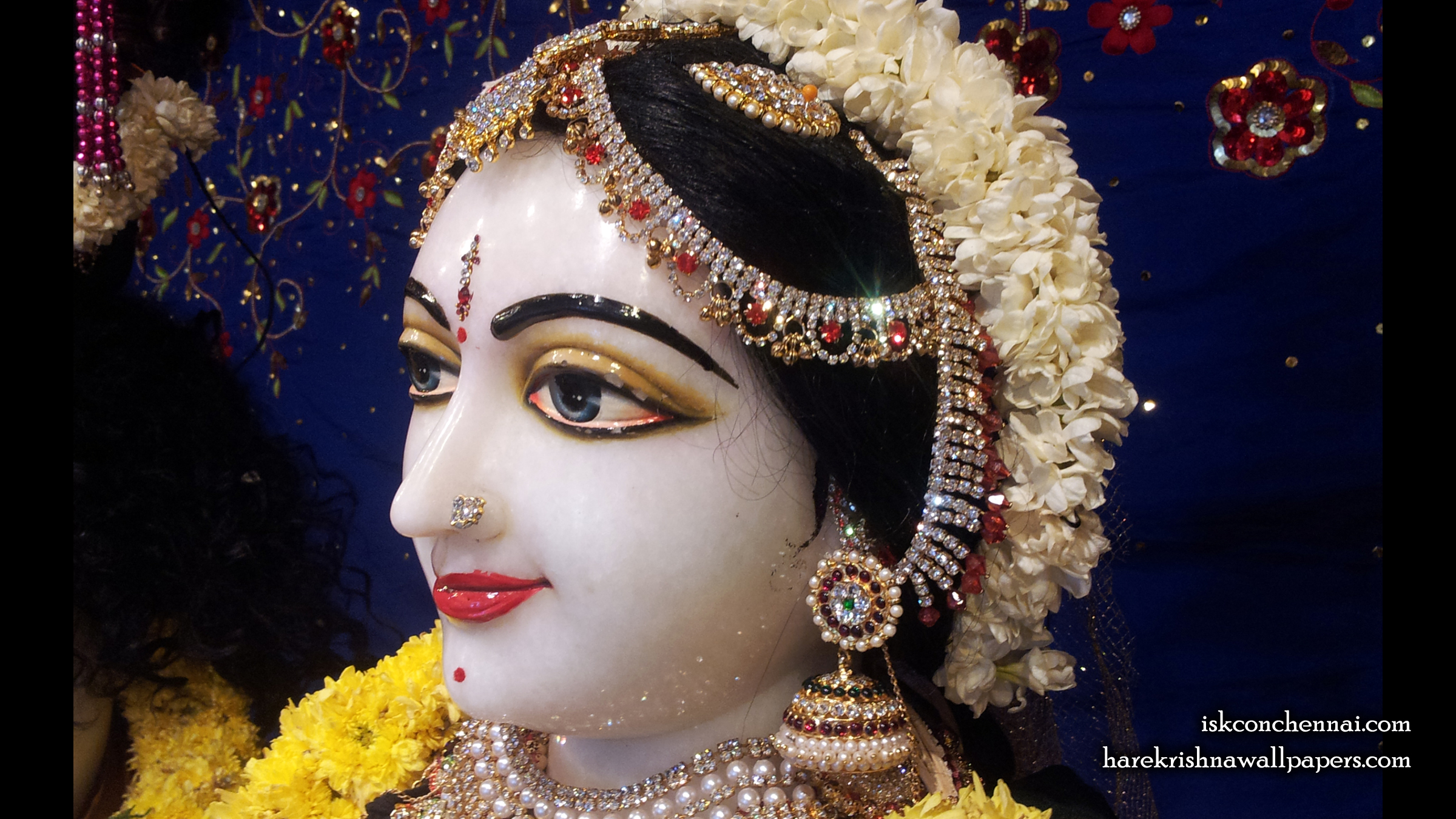 Sri Radha Close up Wallpaper (007) Size 2400x1350 Download