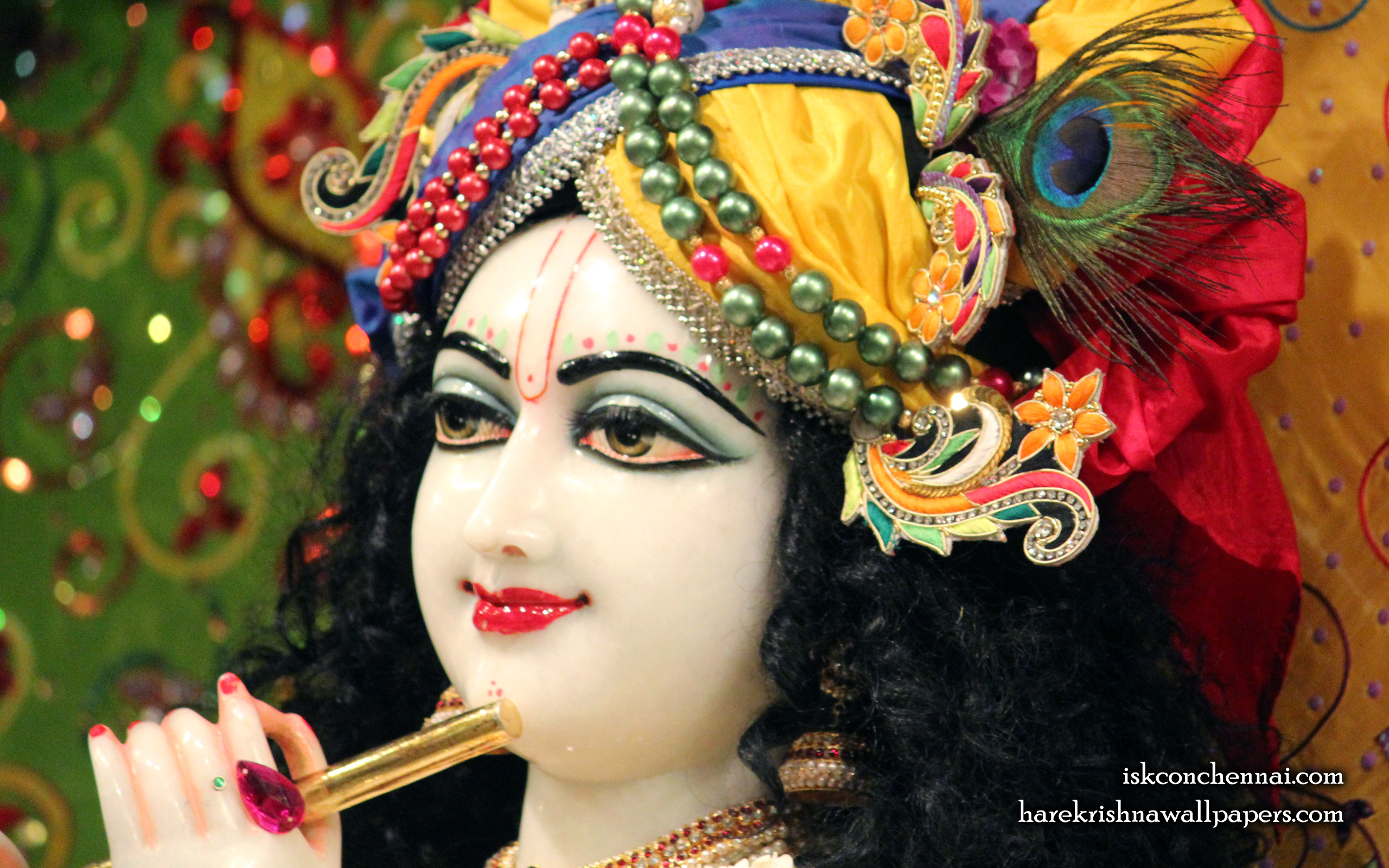 Sri Krishna Close up Wallpaper (011) Size 2560x1600 Download