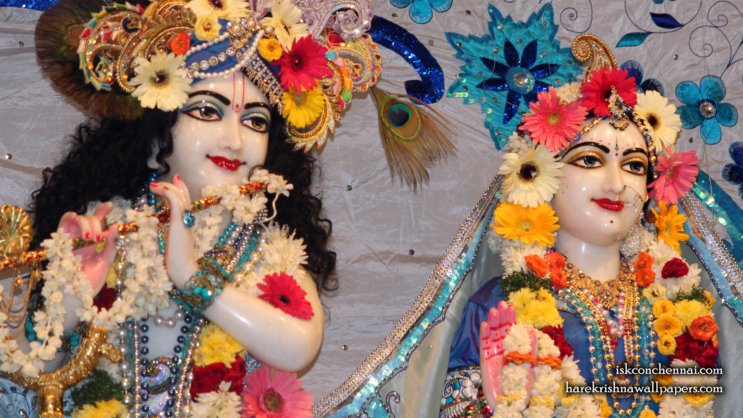 Sri Sri Radha Krishna Close up Wallpaper (016) Size 2400x1350 Download