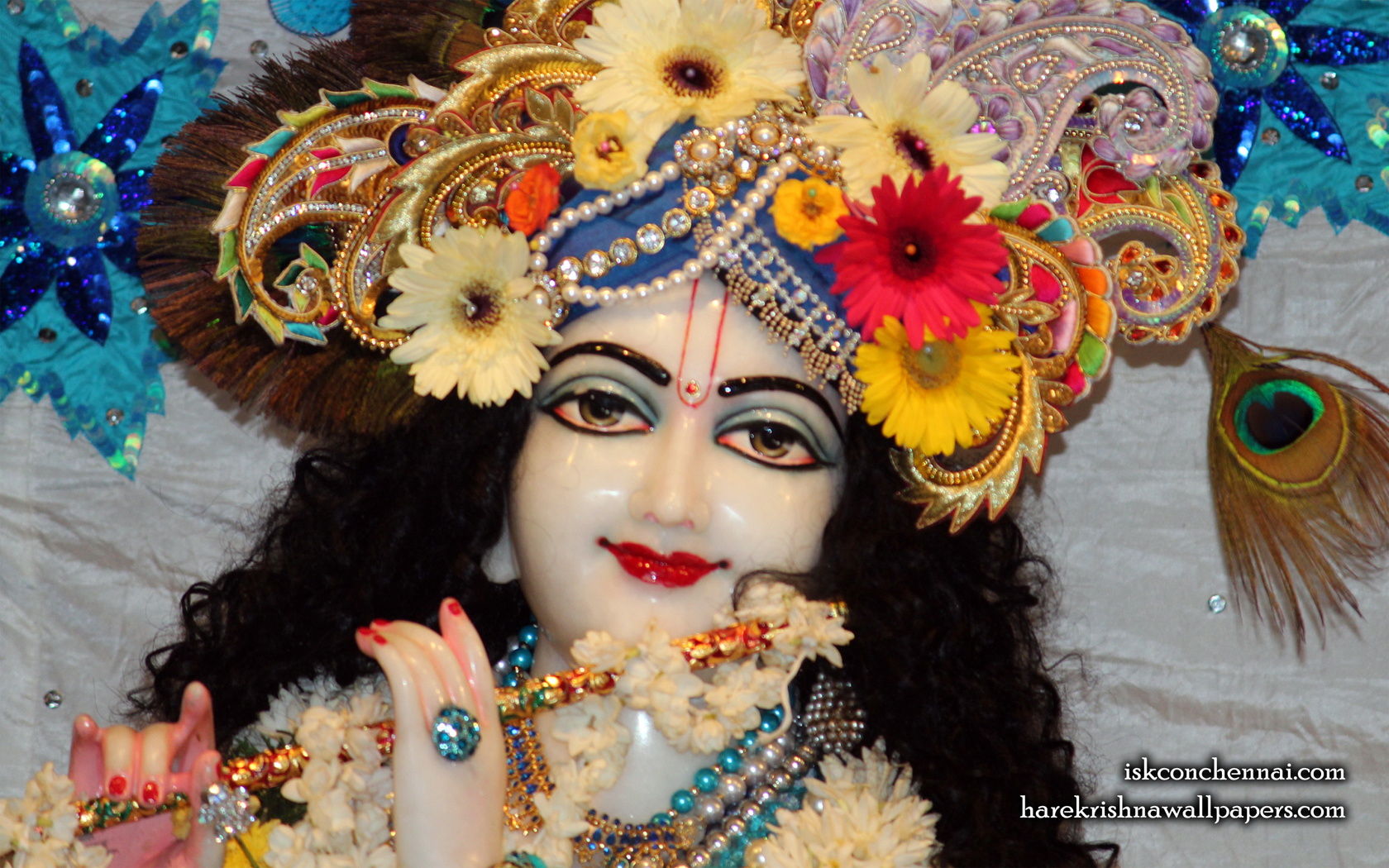 Sri Krishna Close up Wallpaper (017) Size 1680x1050 Download