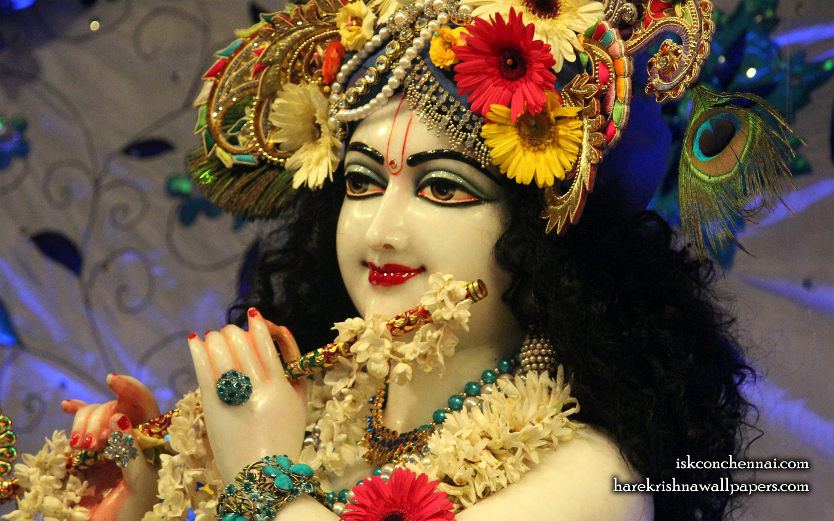 Sri Krishna Close up Wallpaper (019) Size 1680x1050 Download