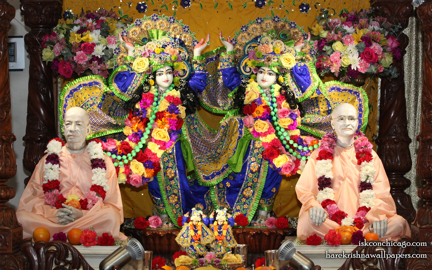 Sri Sri Gaura Nitai with Acharyas Wallpaper (002) Size 1440x900 Download