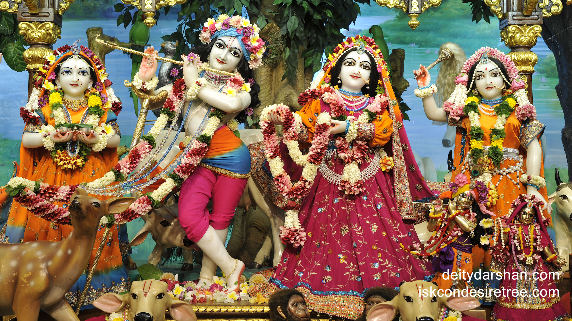 Sri Sri Radha Gopinath Lalita Vishakha Wallpaper (033) Size 1920x1080 Download