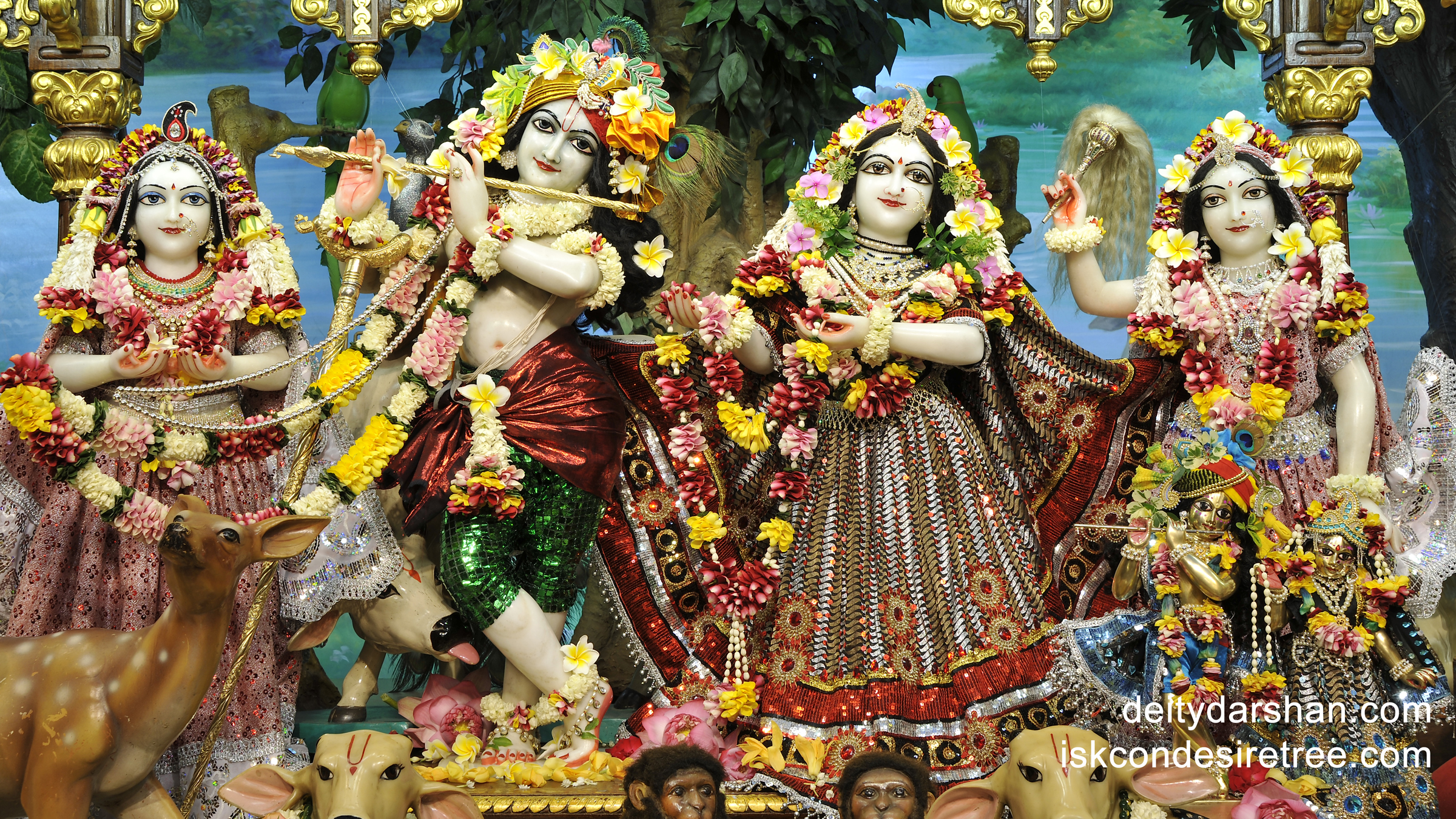 Sri Sri Radha Gopinath Lalita Vishakha Wallpaper (034) Size 2400x1350 Download