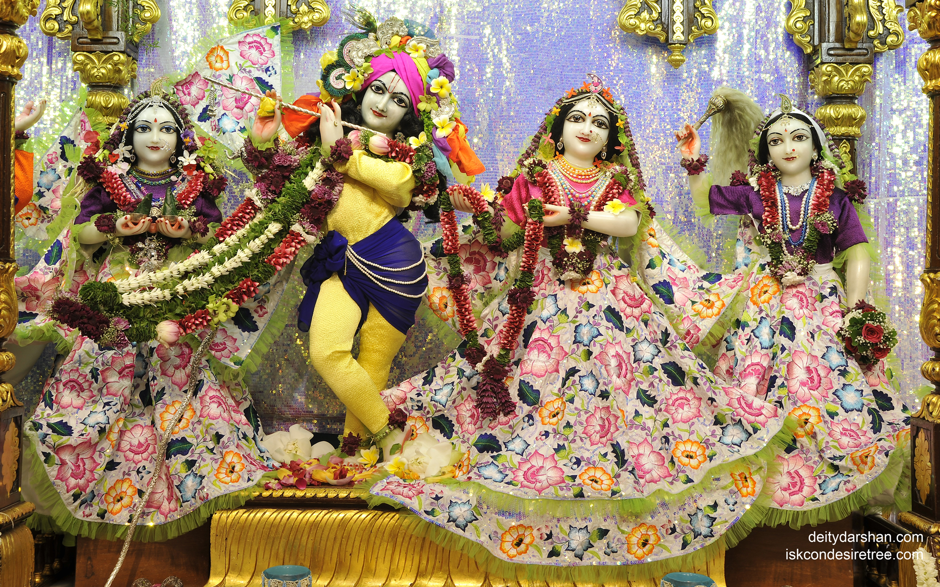 Sri Sri Radha Gopinath Lalita Vishakha Wallpaper (040) Size 1920x1200 Download