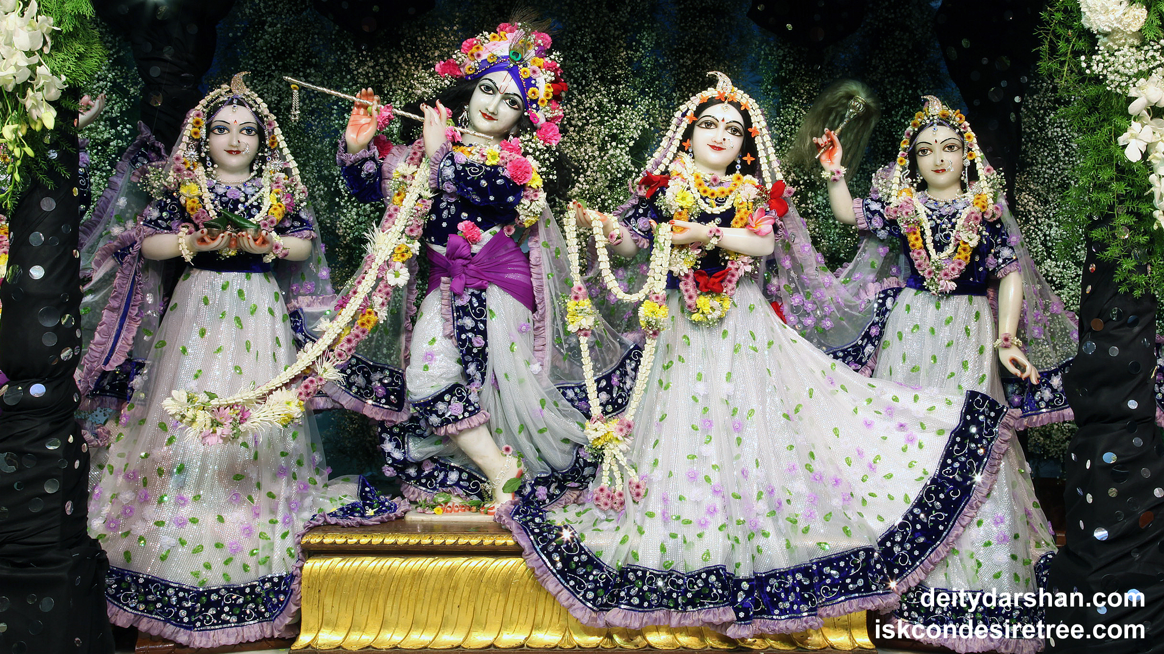 Sri Sri Radha Gopinath Lalita Vishakha Wallpaper (043) Size 2400x1350 Download