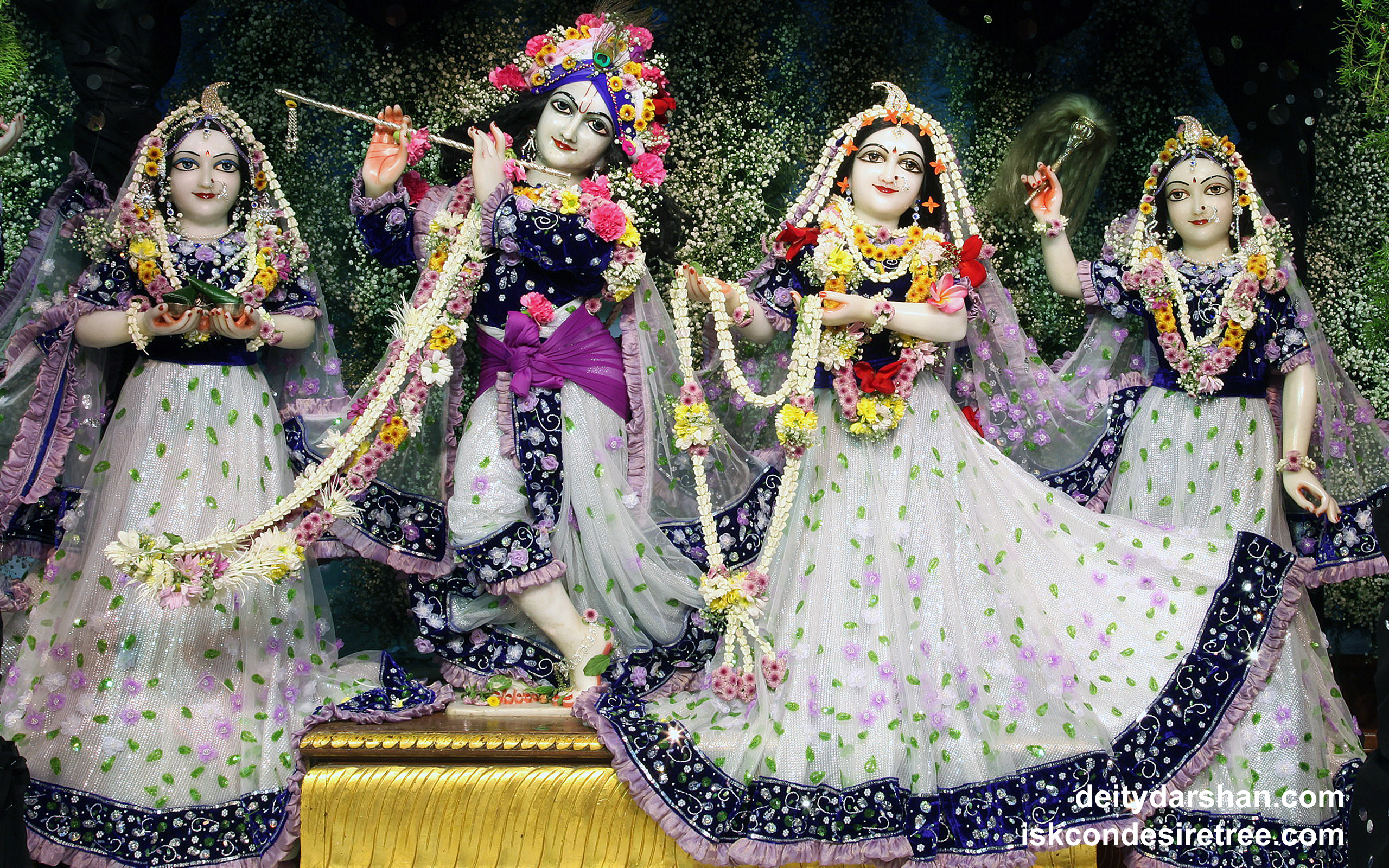 Sri Sri Radha Gopinath Lalita Vishakha Wallpaper (043) Size 2560x1600 Download