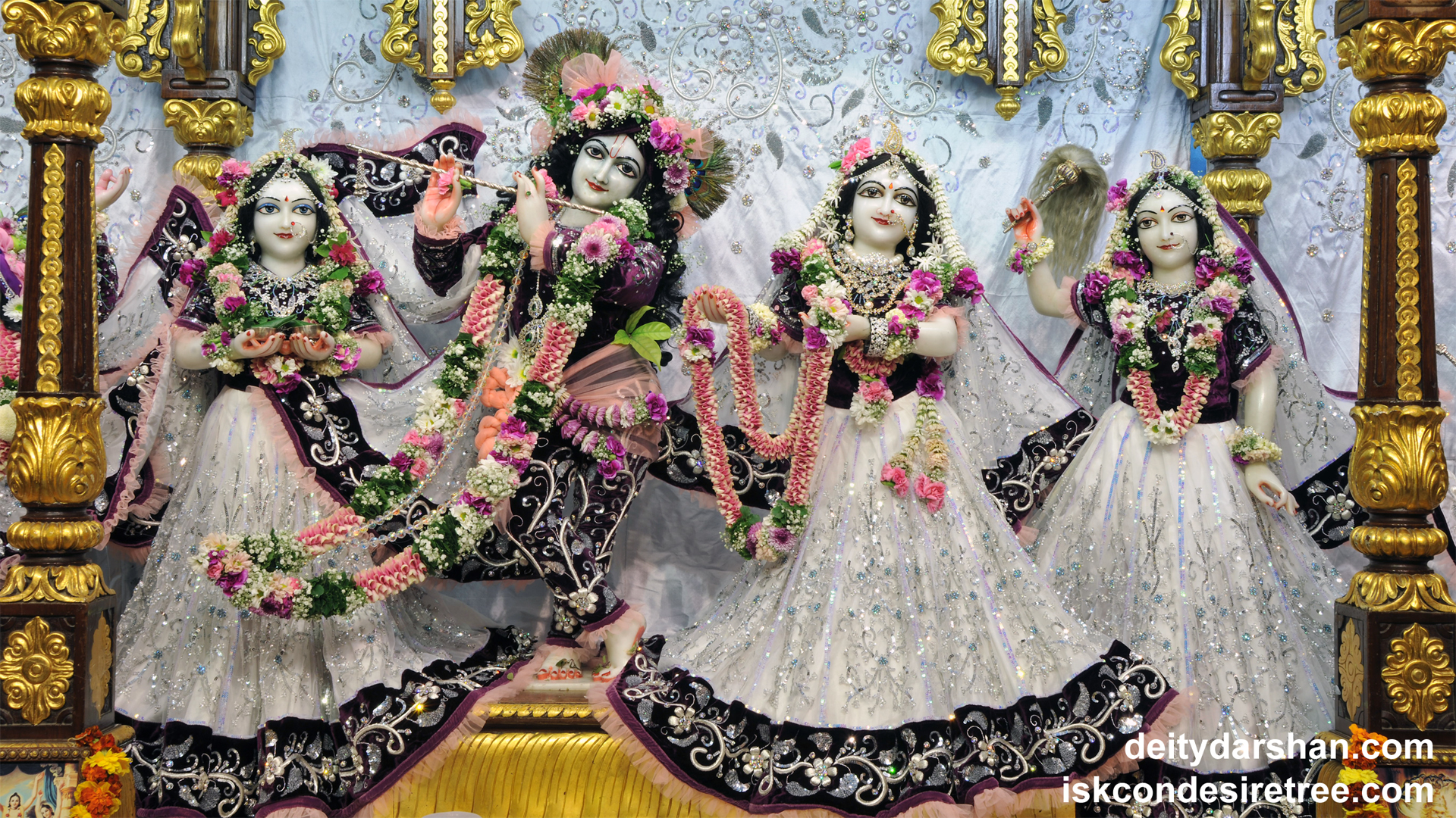 Sri Sri Radha Gopinath Lalita Vishakha Wallpaper (046) Size 1920x1080 Download