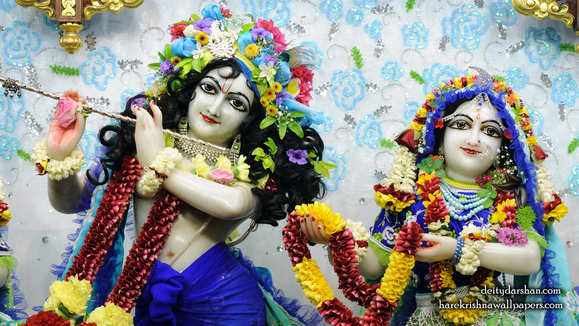 Sri Sri Radha Gopinath Close up Wallpaper (059) Size 2400x1350 Download