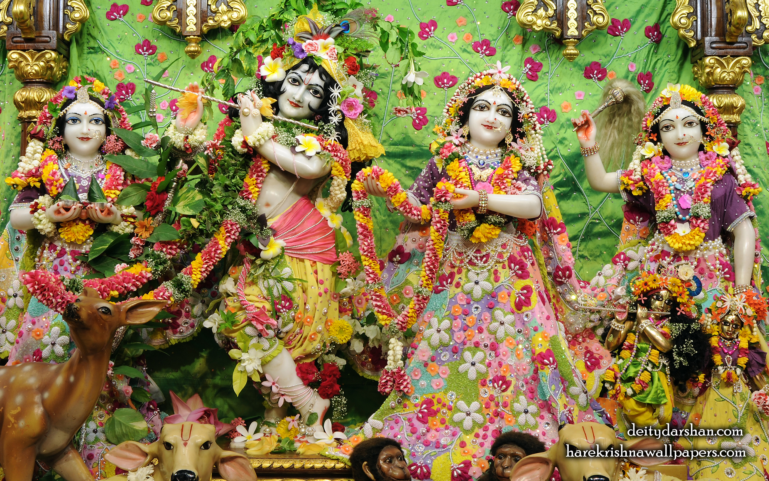 Sri Sri Radha Gopinath Lalita Vishakha Wallpaper (060) Size 2560x1600 Download