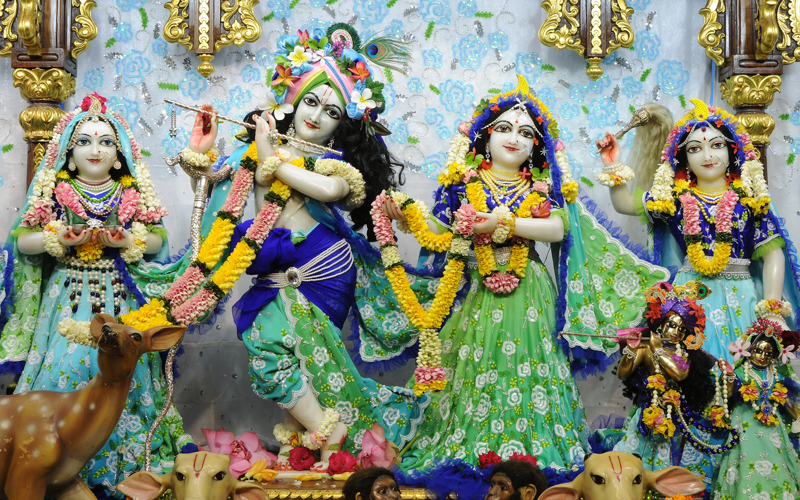 Sri Sri Radha Gopinath Lalita Vishakha Wallpaper (069) Size 2560x1600 Download