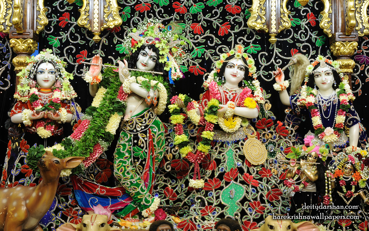 Sri Sri Radha Gopinath Lalita Vishakha Wallpaper (075) Size 1440x900 Download