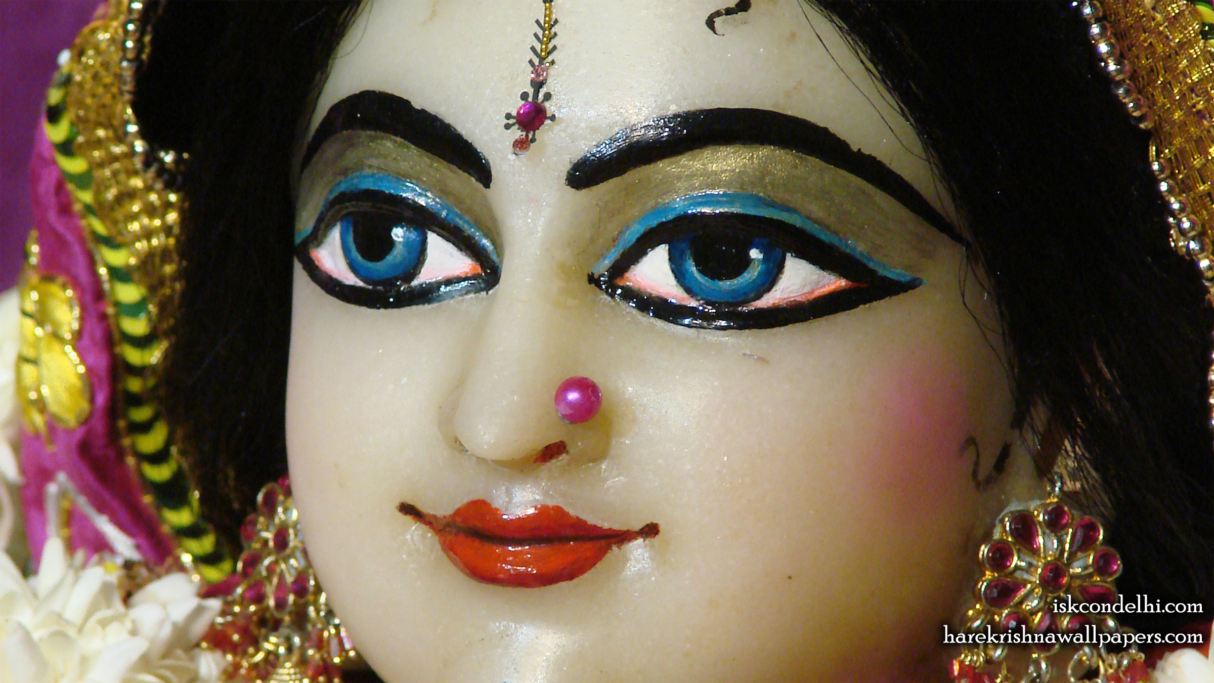 Sri Radha Close up Wallpaper (006) Size 2400x1350 Download