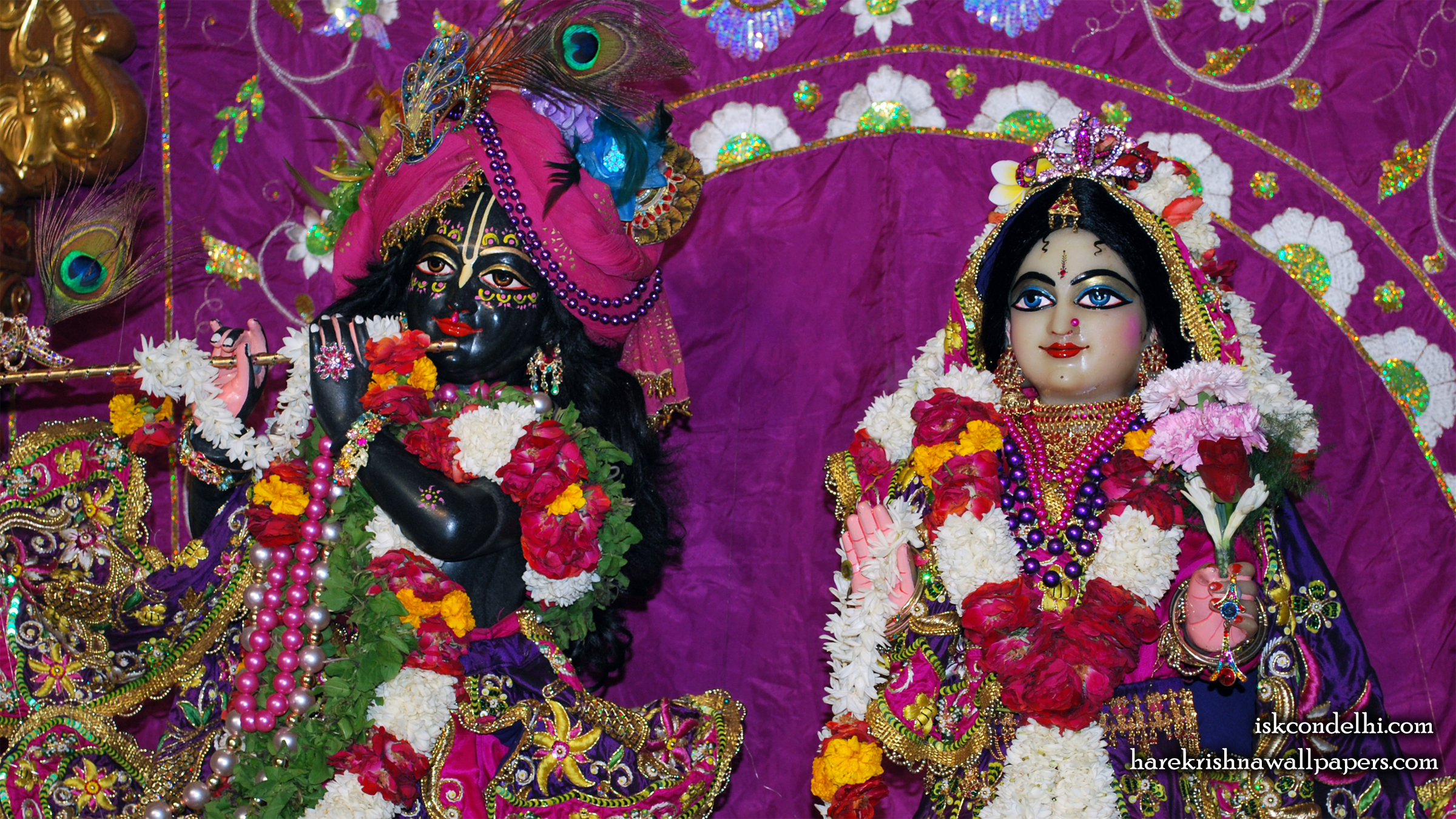 Sri Sri Radha Parthasarathi Close up Wallpaper (006) Size 2400x1350 Download