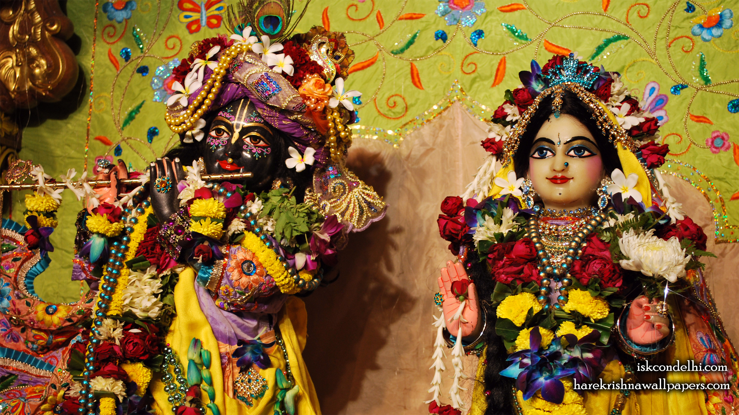 Sri Sri Radha Parthasarathi Close up Wallpaper (015) Size 2400x1350 Download
