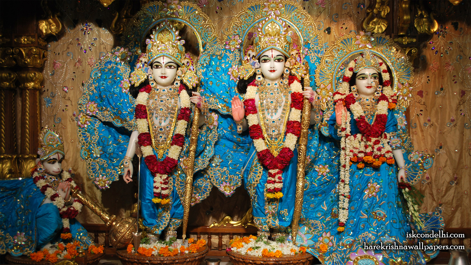 Sri Sri Sita Rama Laxman Hanuman Wallpaper (016) Size 1600x900 Download