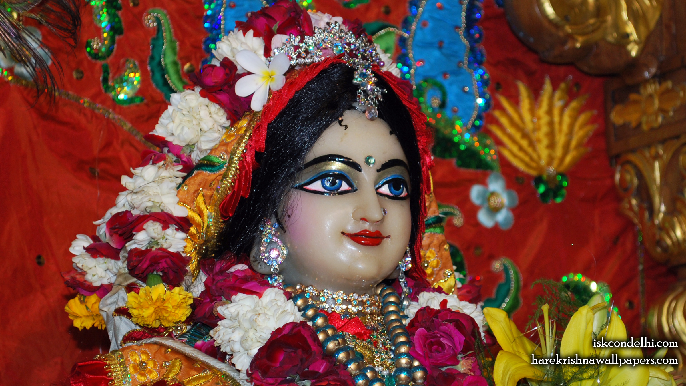 Sri Radha Close up Wallpaper (023) Size 2400x1350 Download