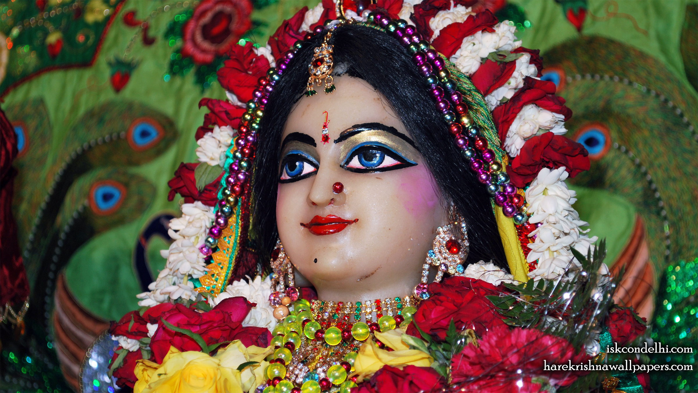 Sri Radha Close up Wallpaper (027) Size 2400x1350 Download