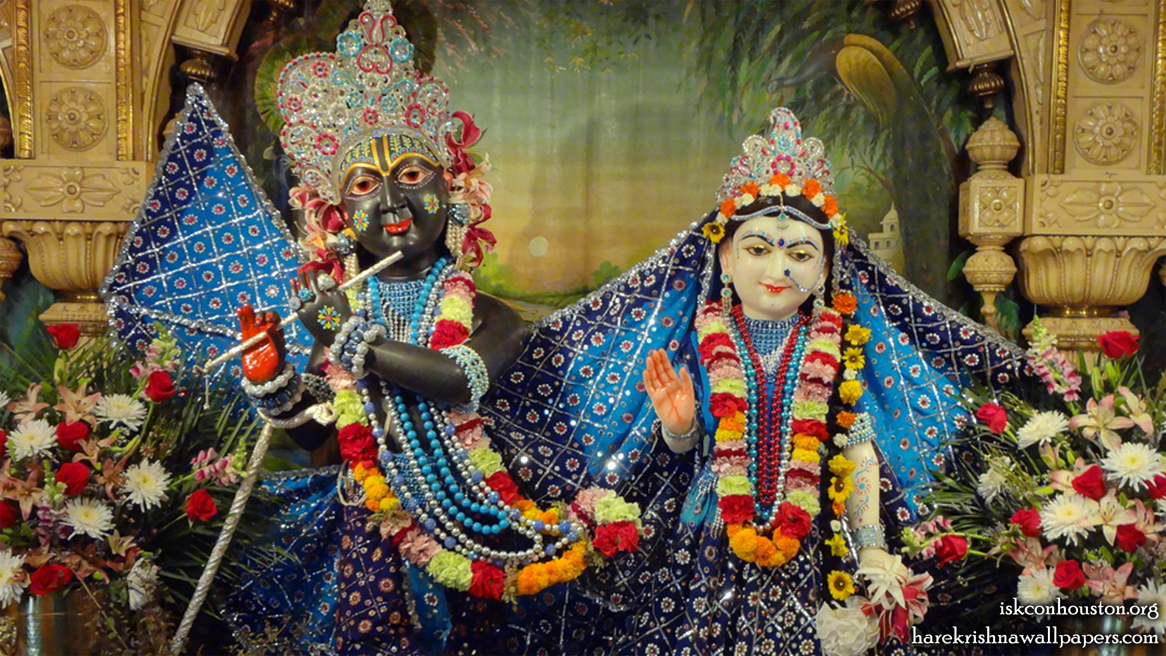 Sri Sri Radha Nilamadhava Close up Wallpaper (004) Size 2400x1350 Download