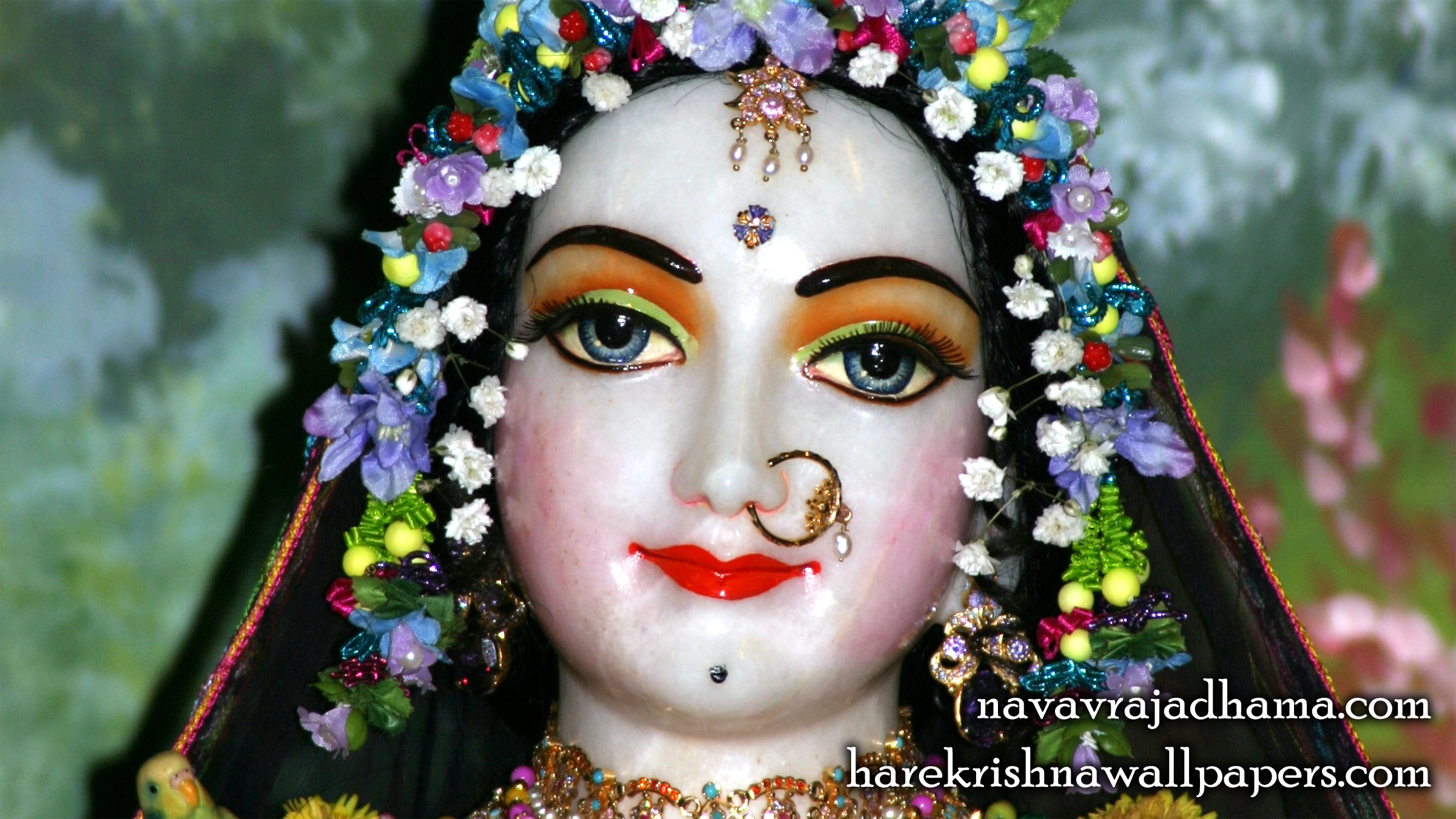 Sri Radha Close up Wallpaper (002) Size 2400x1350 Download