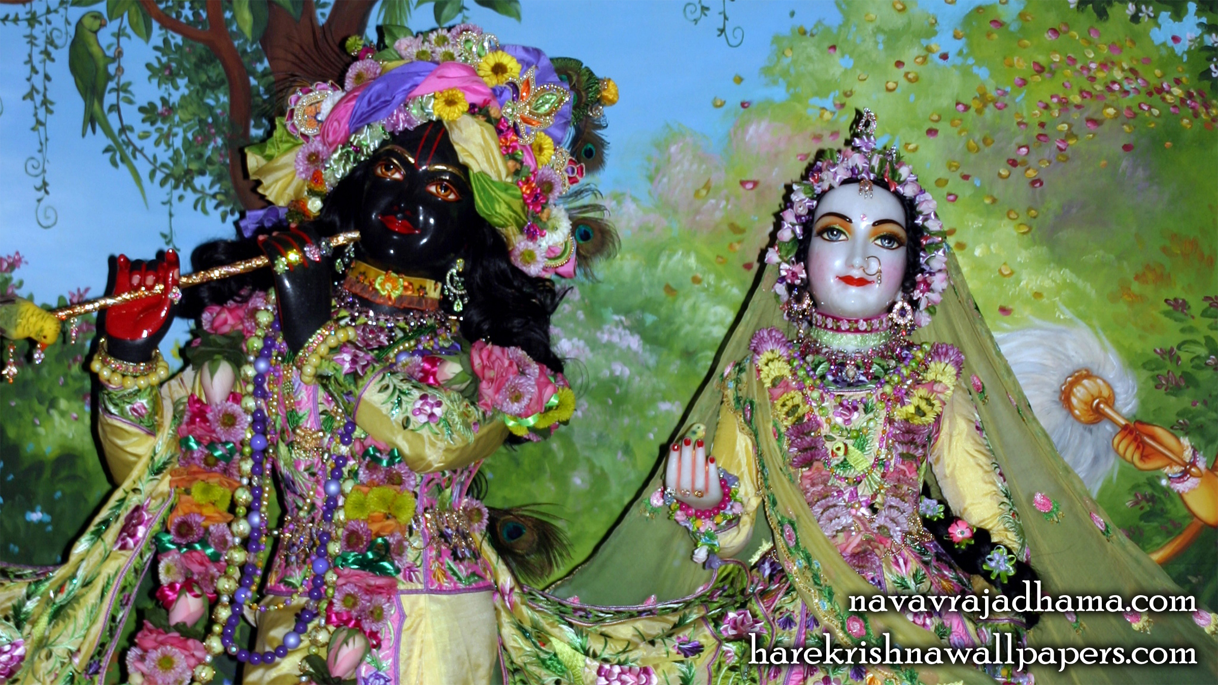 Sri Sri Radha Shyamsundar Close up Wallpaper (002) Size 2400x1350 Download