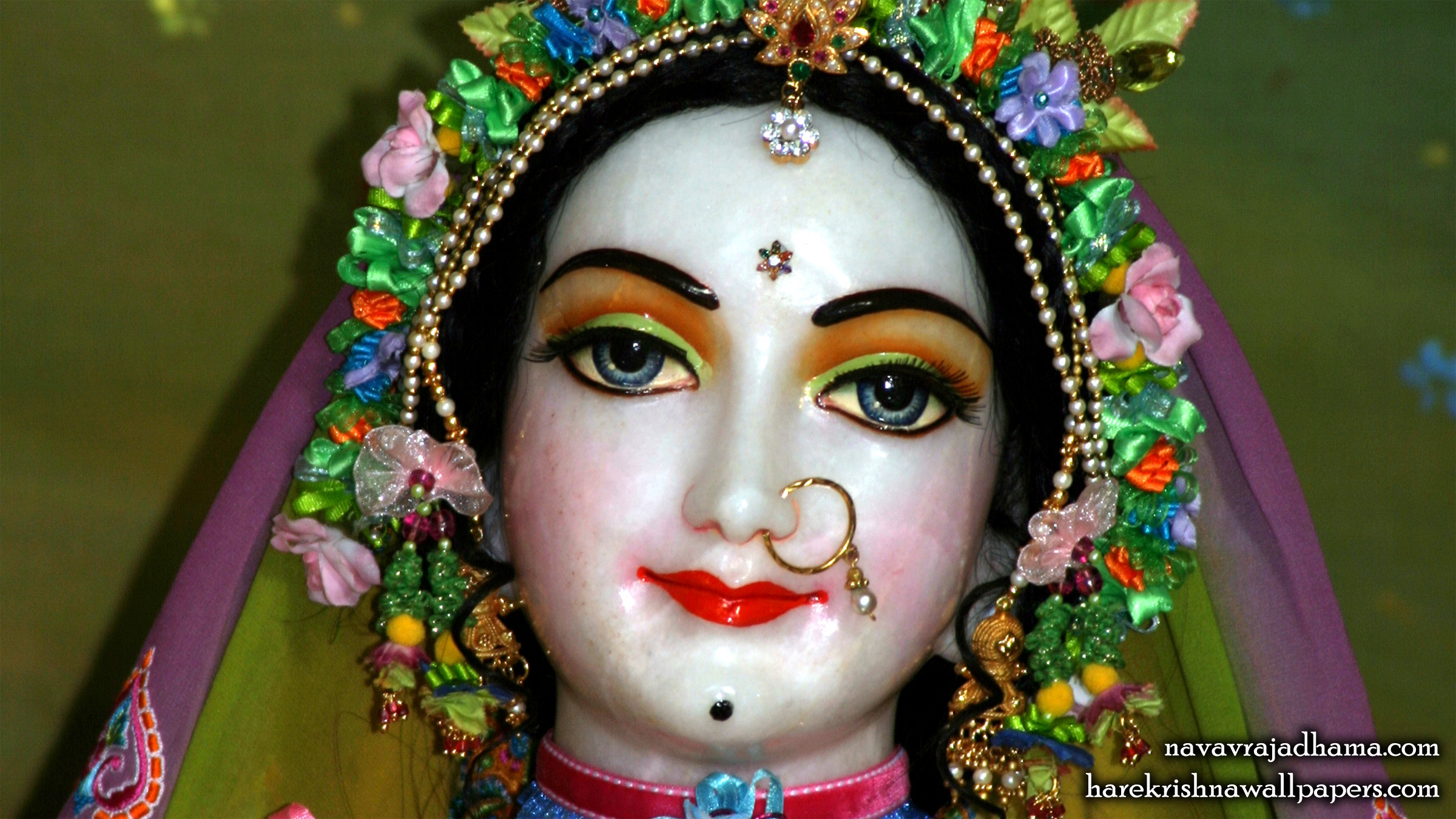 Sri Radha Close up Wallpaper (015) Size 2400x1350 Download