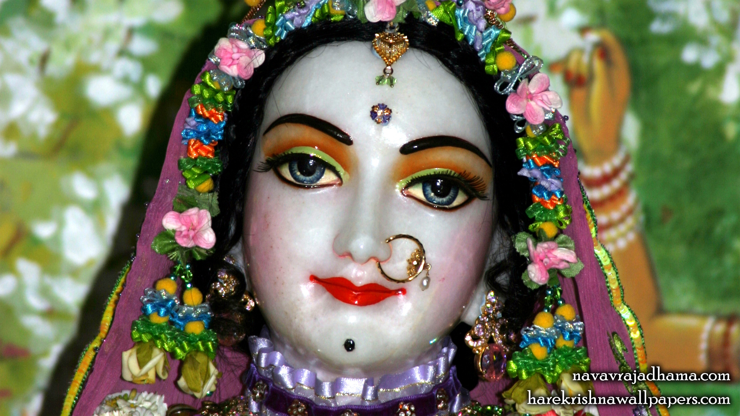 Sri Radha Close up Wallpaper (018) Size 2400x1350 Download